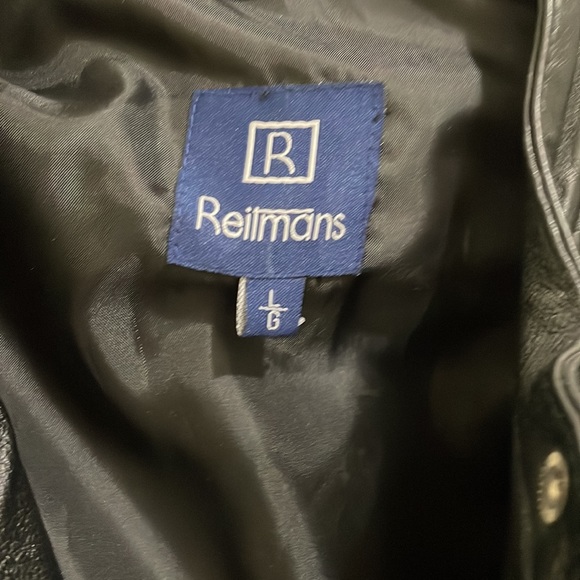 Reitmans black leather jacket (sz l) - Picture 2 of 10